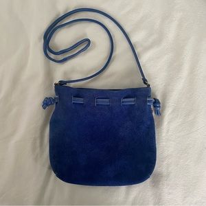 Clare V. Suede Leather Henri blue bucket Bag